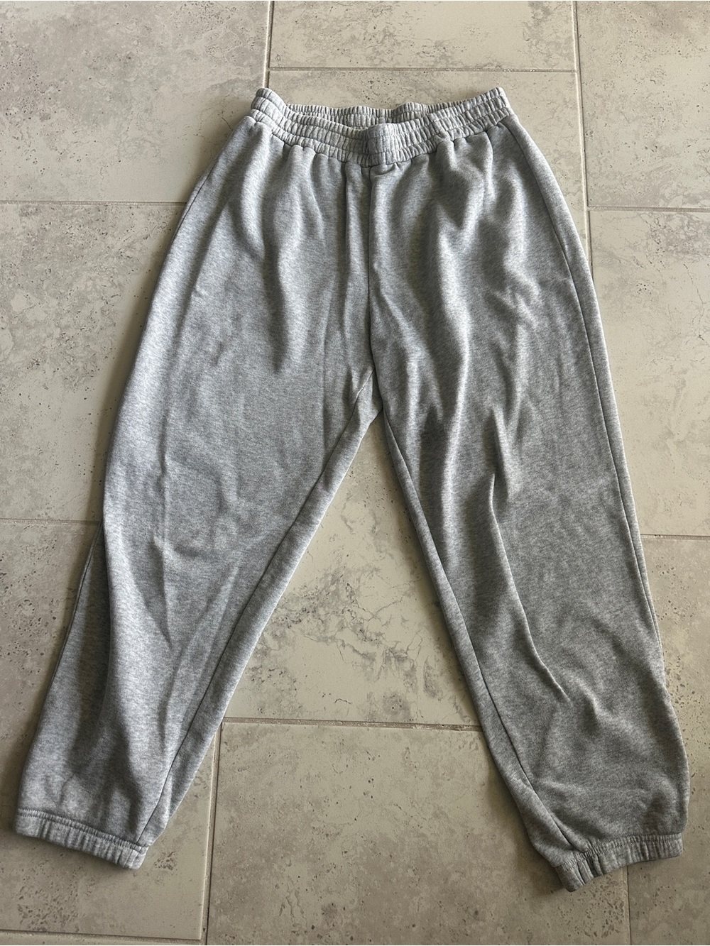 Gray Elastic Waist Jogger Pants